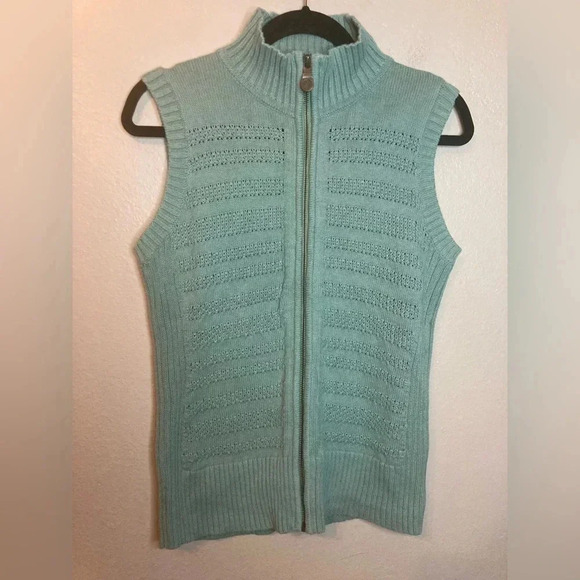 Pendleton Teal 100% Cotton Sweater Vest Size Medium - Picture 1 of 4